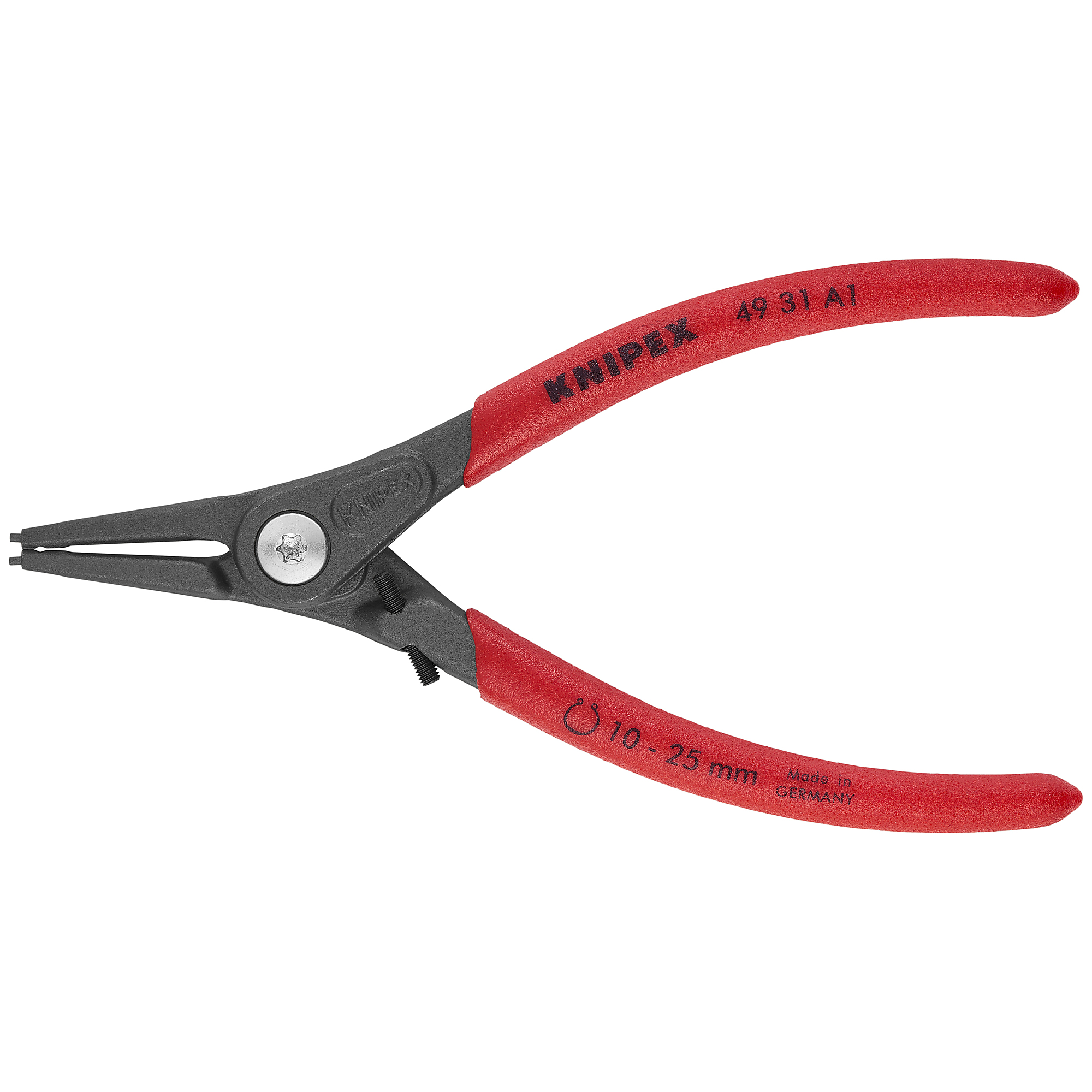 KNIPEX Precision External Snap Ring Pliers - 5.5in., 3/64in. Tip, Steel, Overexpansion Limiter, Model# 49 31 A1